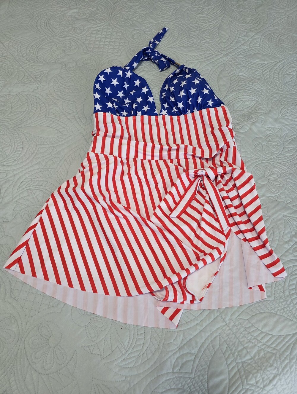 New red white and blue swim dress Size XXL Retro